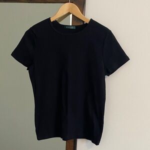 Lauren Ralph Lauren Black Short Sleeve Crewneck Tee